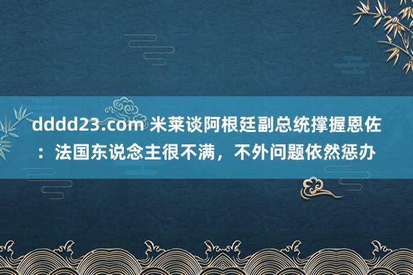 dddd23.com 米莱谈阿根廷副总统撑握恩佐：法国东说念主很不满，不外问题依然惩办