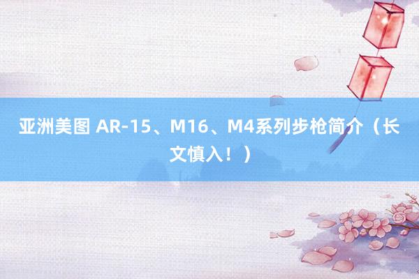 亚洲美图 AR-15、M16、M4系列步枪简介（长文慎入！）