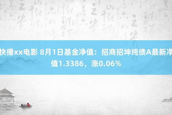 快播xx电影 8月1日基金净值：招商招坤纯债A最新净值1.3386，涨0.06%