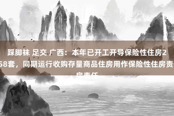 踩脚袜 足交 广西：本年已开工开导保险性住房2958套，同期运行收购存量商品住房用作保险性住房责任