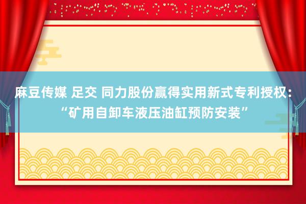 麻豆传媒 足交 同力股份赢得实用新式专利授权：“矿用自卸车液压油缸预防安装”