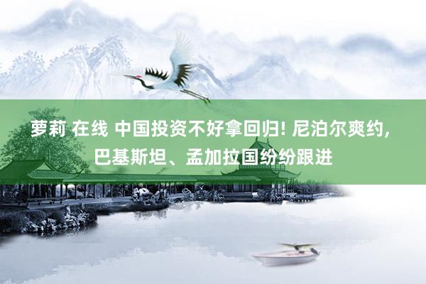 萝莉 在线 中国投资不好拿回归! 尼泊尔爽约, 巴基斯坦、孟加拉国纷纷跟进