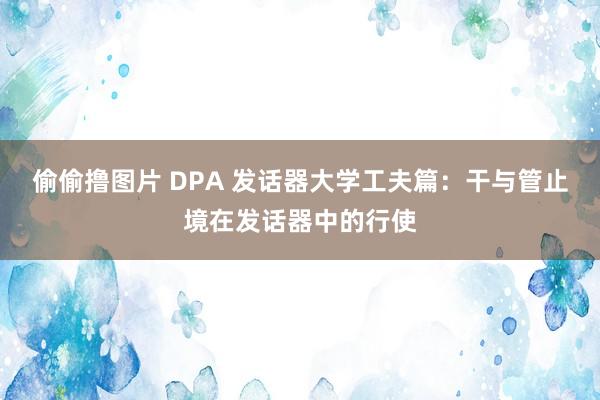 偷偷撸图片 DPA 发话器大学工夫篇：干与管止境在发话器中的行使