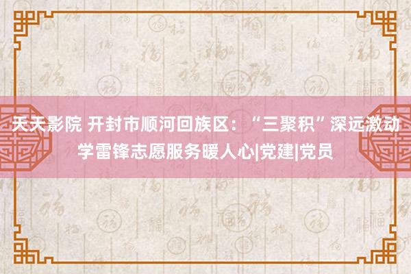 天天影院 开封市顺河回族区：“三聚积”深远激动学雷锋志愿服务暖人心|党建|党员