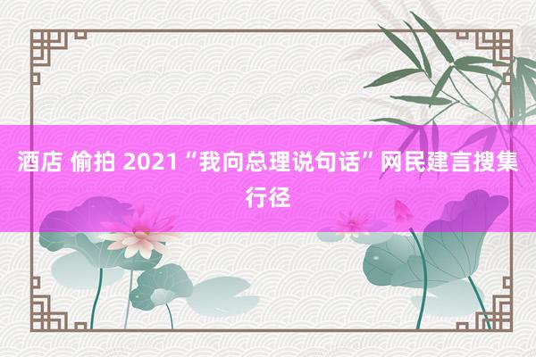 酒店 偷拍 2021“我向总理说句话”网民建言搜集行径